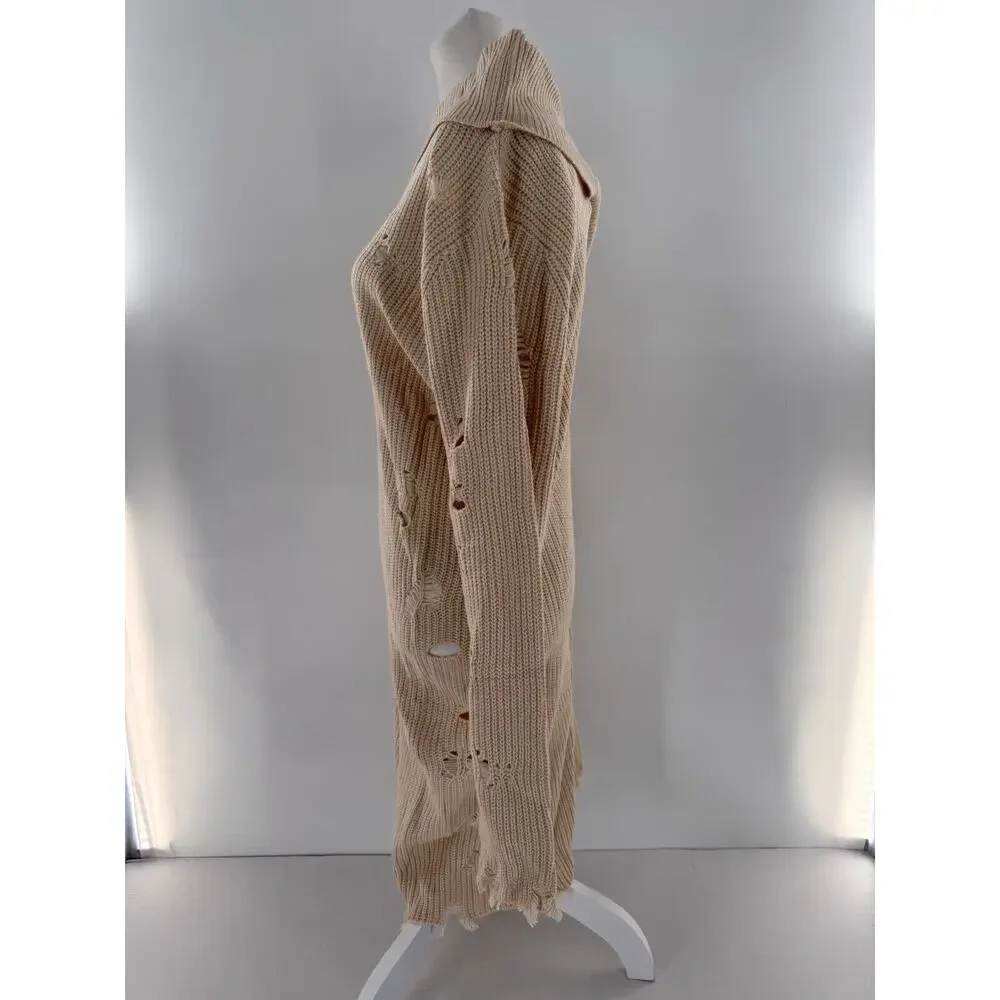 Fashion Nova Sweater Dress Plus Sz 2X One Shoulder Sexy Grunge Distressed Club - Picture 6 of 16